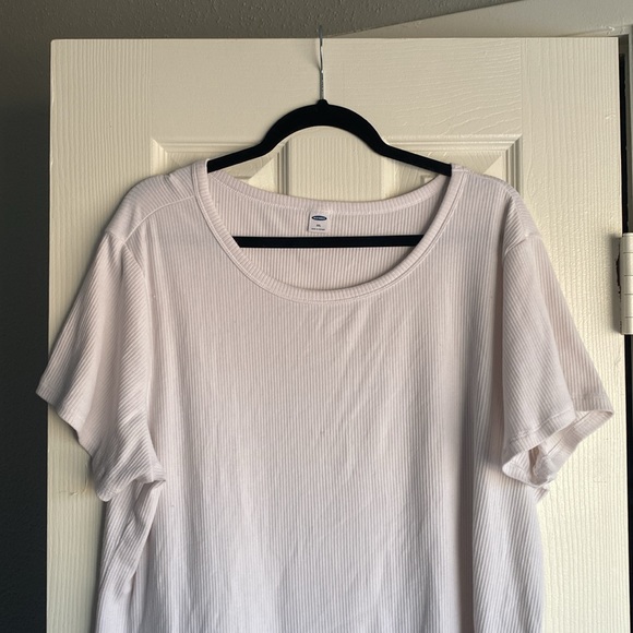 Old Navy white ribbed tee XXL - Picture 2 of 4